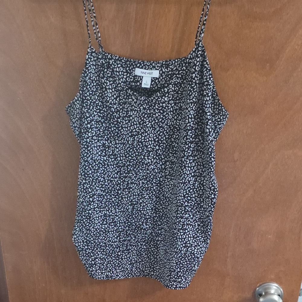 Nine West Black and White Spotted Camisole